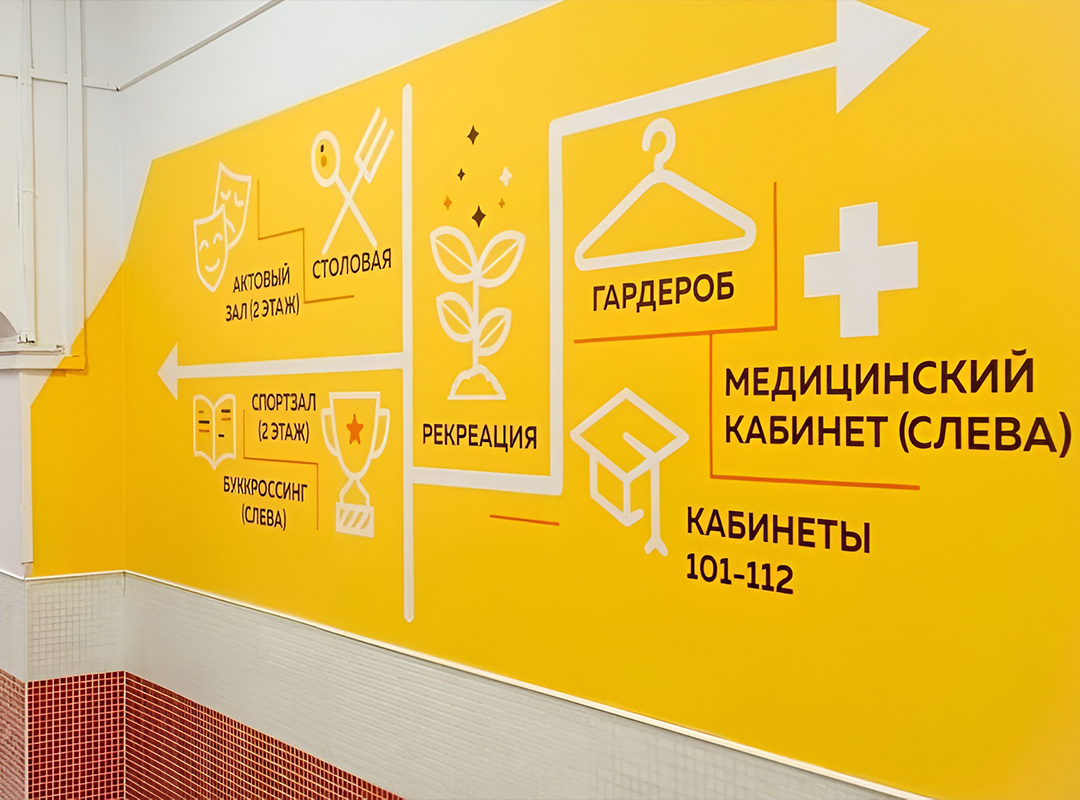 Элементы изготавливают из интерьерного пластика, оргстекла, композита, с использованием самоклеящейся пленки и печати. Для проверки материалов нужны оригиналы сертификатов на краски и покрытия, так как учреждение обязано предоставить их контролирующим органам. 